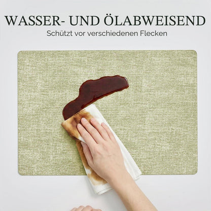 Romanstyle Vinyl Tischsets 6er Set Grau-Grasgrün 30,5 x 43,2 cm