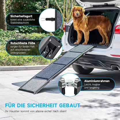 Hunderampe klappbar 170cm – Sicherer Ein- und Ausstieg für Hunde
