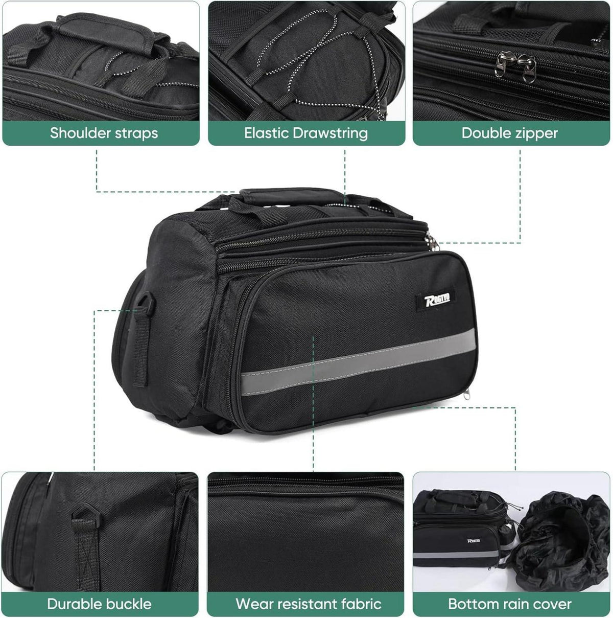 Fahrradtasche Gepäckträger 27L Wasserfest Reflektierend