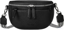 Schwarze Damen Bauchtasche PU Leder verstellbarer Crossbody Bag