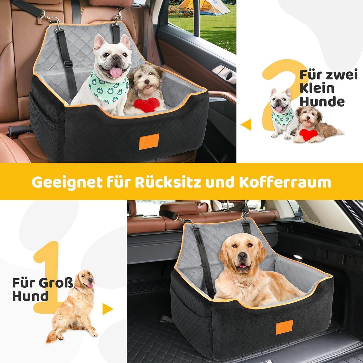 Hunde Autositz Erhöhung für mittelgroße Hunde & Welpen