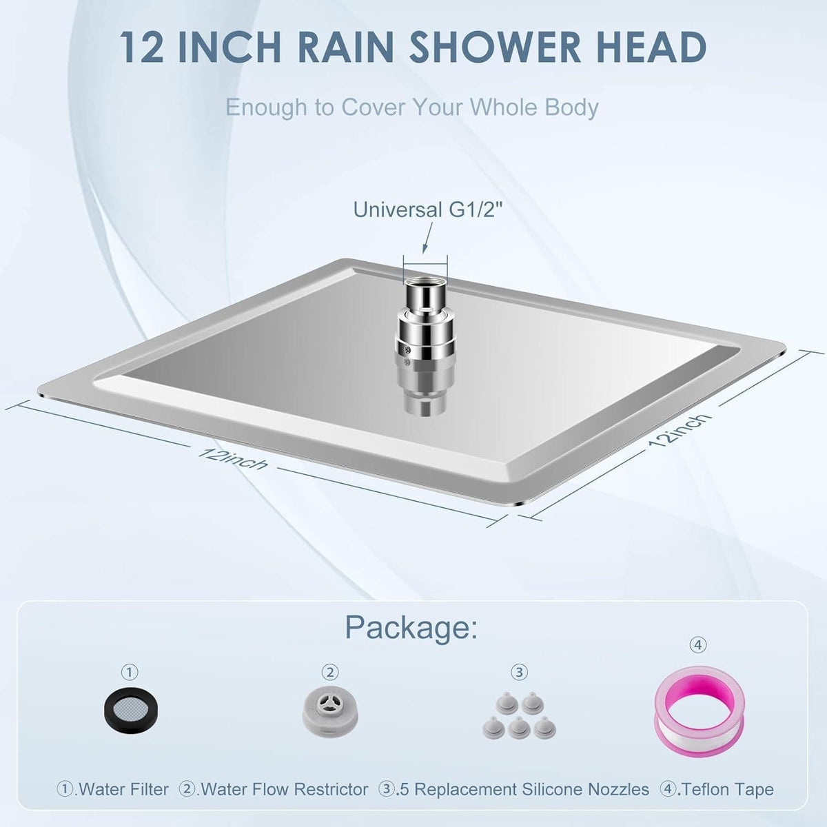 30cm Regendusche Edelstahl Chrom – Wassersparend & Verstellbar