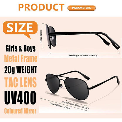 Pilotenbrille Kinder Sonnenbrille Polarisiert Gold/Rosa