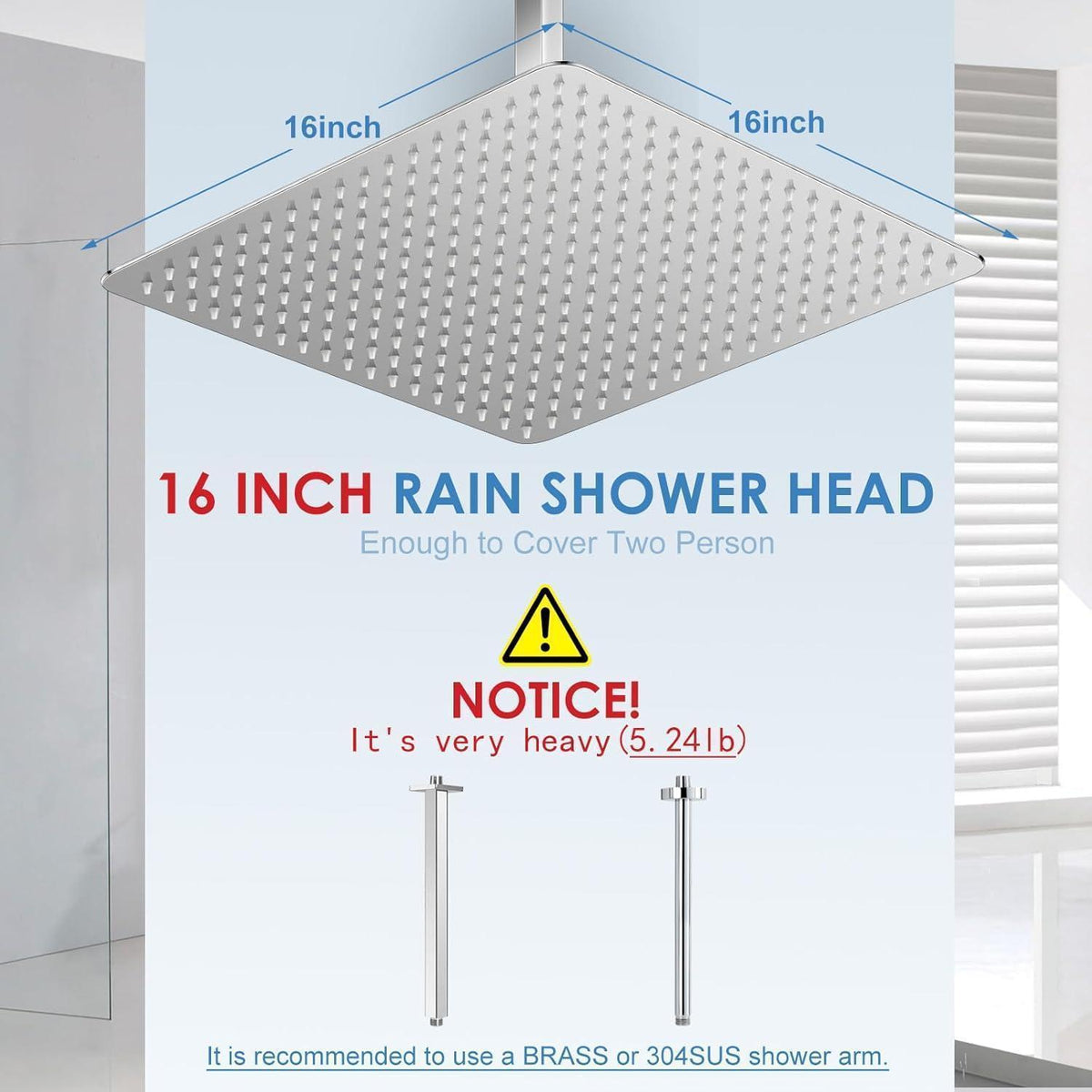 40cm Regendusche Edelstahl, Verstellbar & Wassersparend