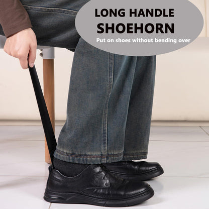 Edelstahl Schuhlöffel 42cm Lang Metall Shoehorn Stabil Ergonomisch - Ideal für