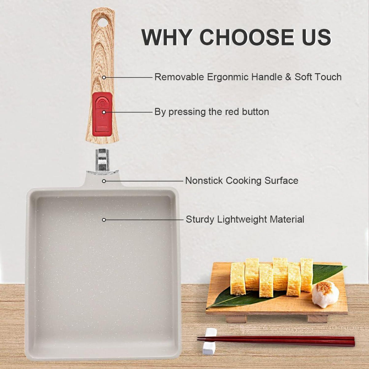 Tamagoyaki Pfanne Groß Japanische Omlette Pfanne Antihaft Backofenfest
