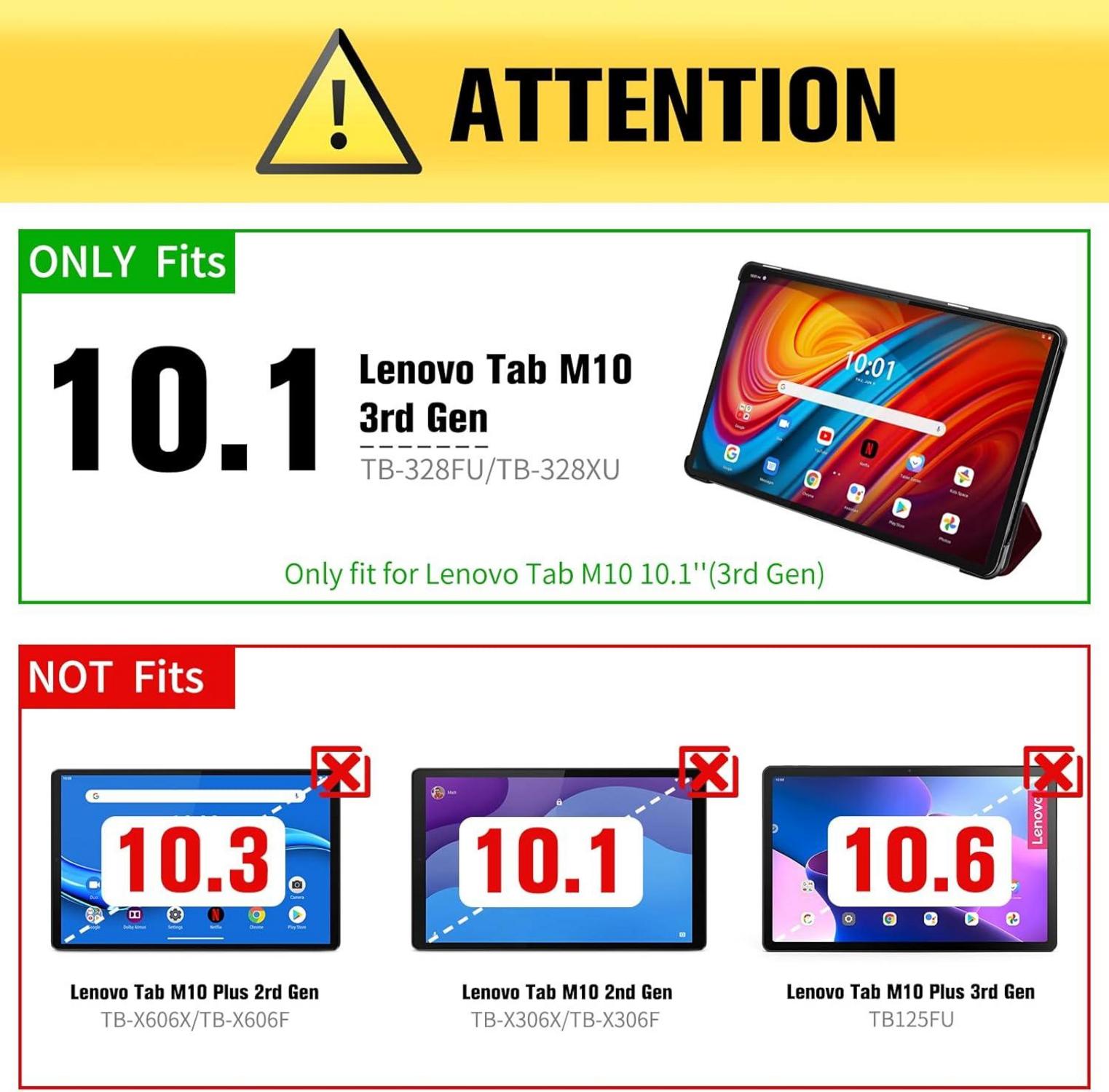 DLveer Lenovo Tab M10 3rd Gen 10.1 Zoll Hülle - Slim Smart