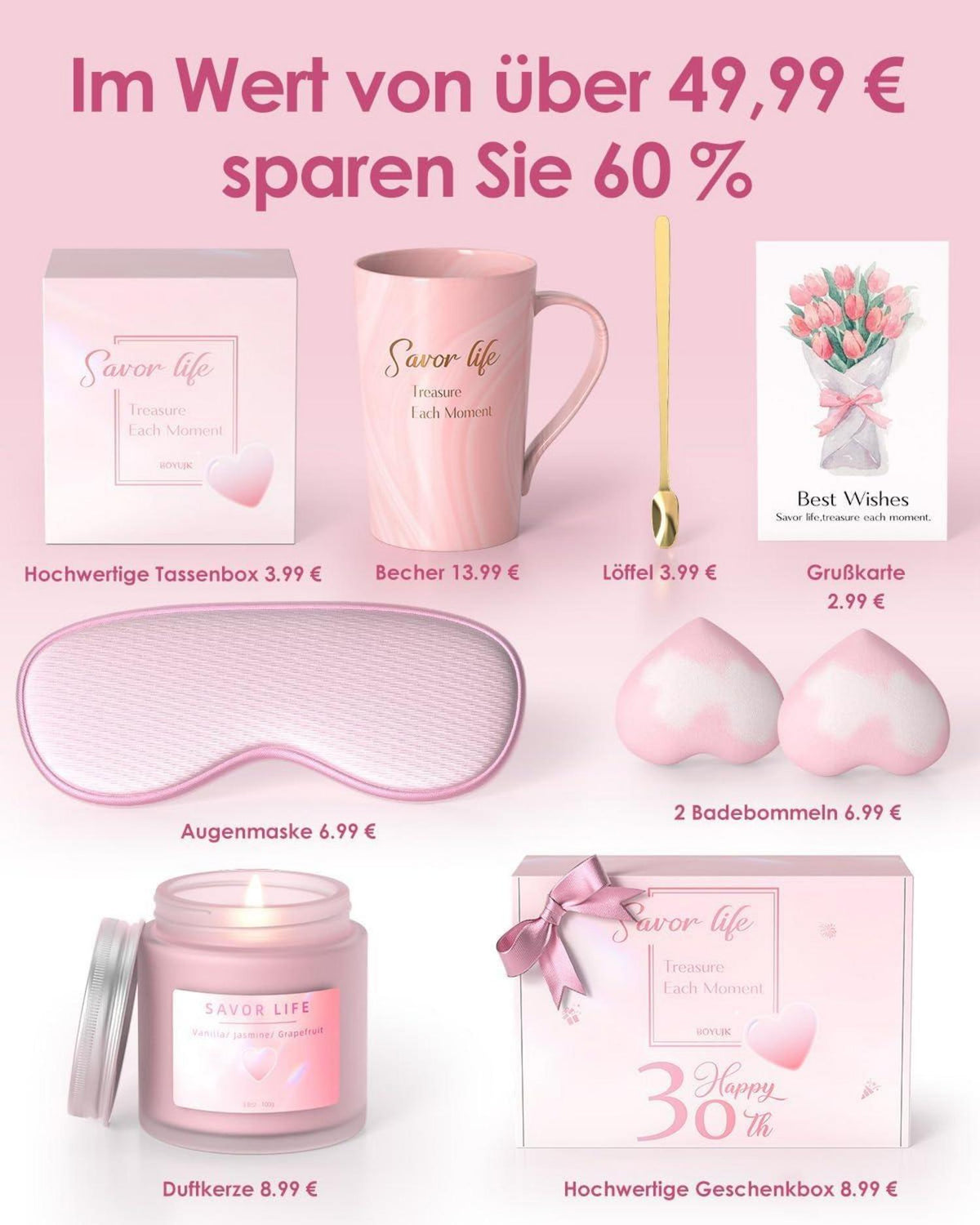 Luxuriöses Geschenkset Damen Weihnachten Geburtstag 30 Oma Mama