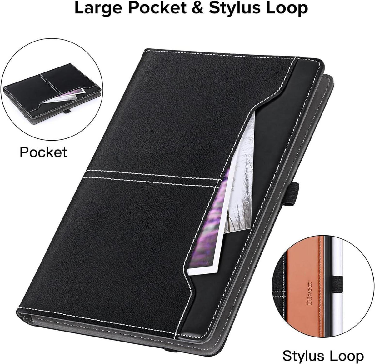 Universal Tablet Hülle für 10-11 Zoll, Multi-Winkel Ständer, PU