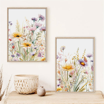 3er Set Gänseblümchen Poster 50x70cm Leinwand Kunstdruck