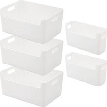 Aufbewahrungsboxen 5er Set Kunststoff 25 cm weiß Niedrigeren