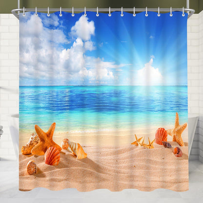 Duschvorhang Sea Blue mit beschwertem