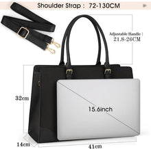 IGOLUMON Handtasche Damen Shopper Schwarz 15.6 Zoll