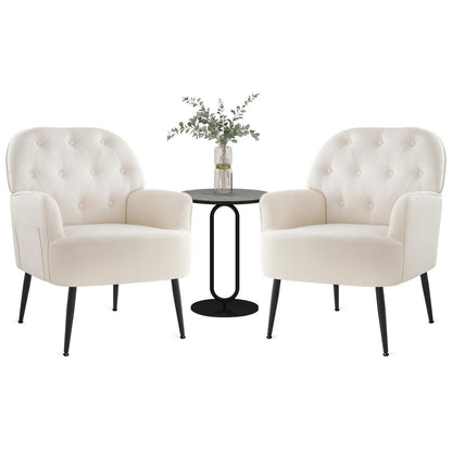 Bequemer Lounge Sessel mit Seitentasche – Modernes Design (Beige)