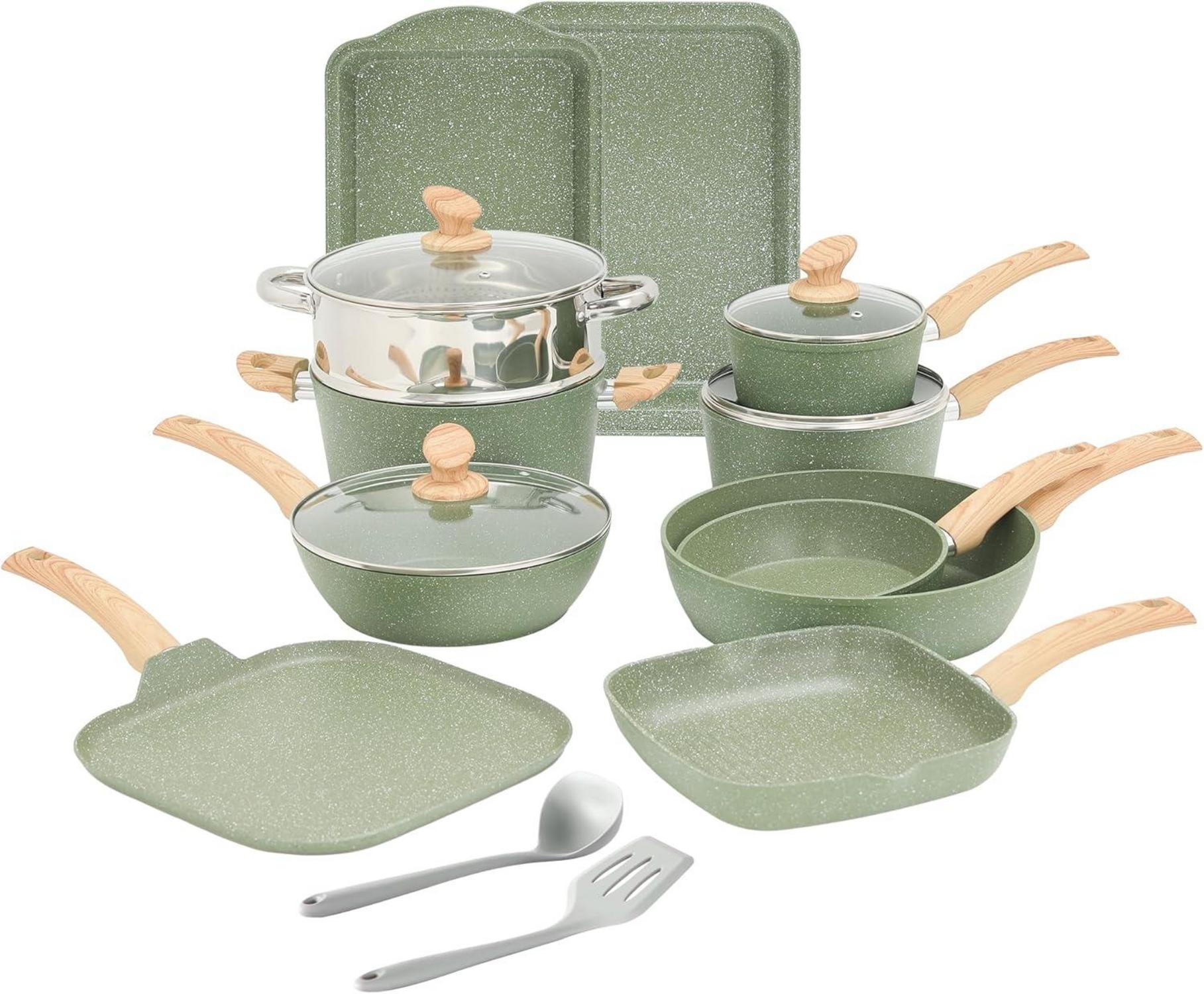 17-teiliges Induktions-Kochgeschirr-Set mit Granitbeschichtung und