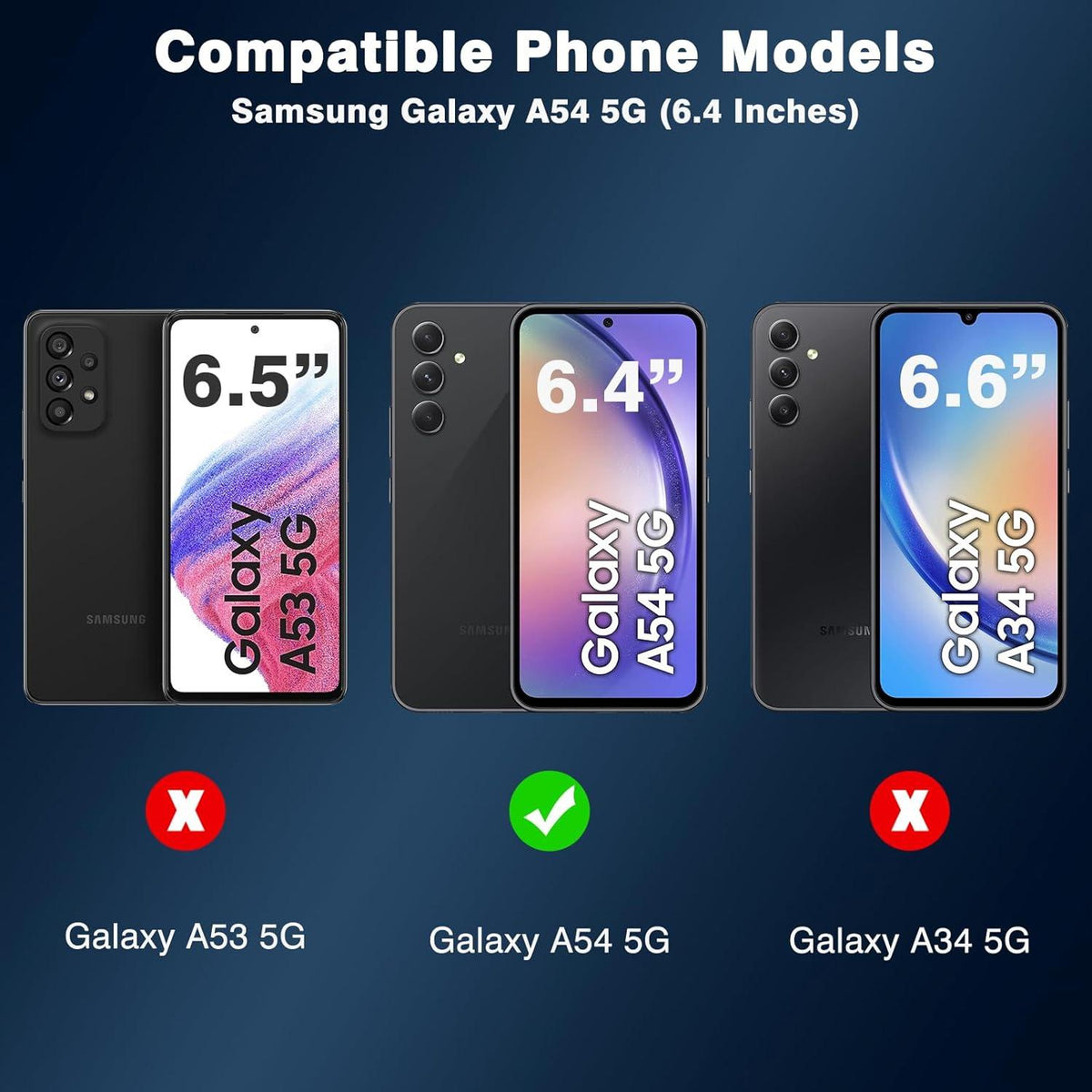 OMOTON Panzer Schutz Glas für Samsung Galaxy A54 5G, 3 Stück 6.4 Zoll