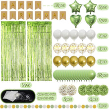 ZERODECO Geburtstagsdeko Grün Pompons Happy Birthday Banner