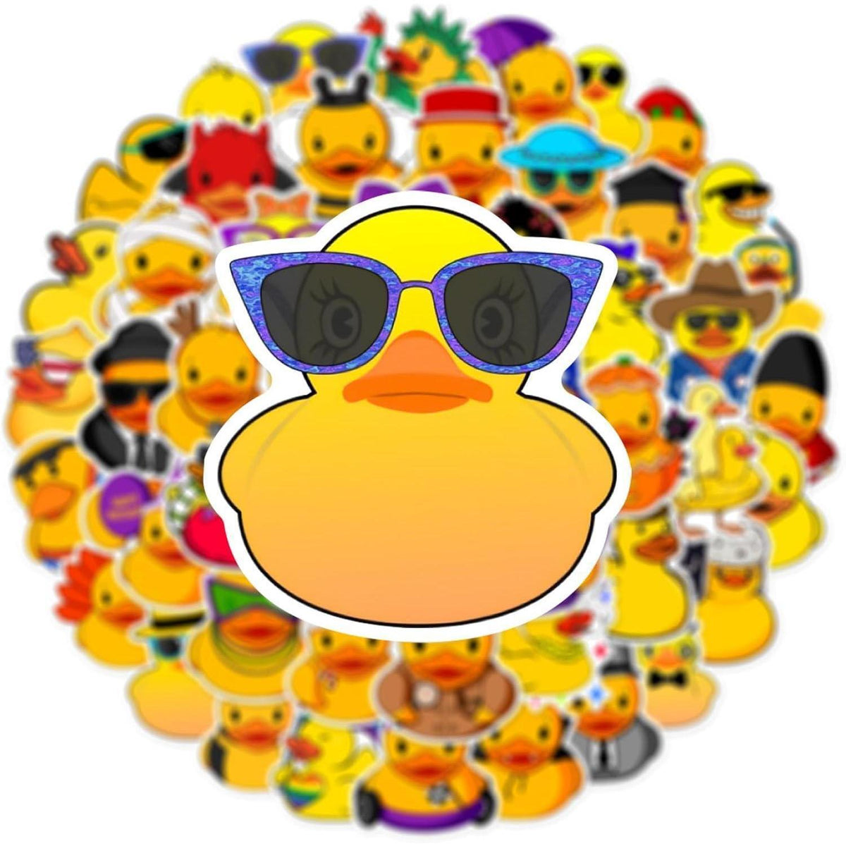 Süße Enten Aufkleber Set – 50 Stück Deko für Laptop, Auto & mehr