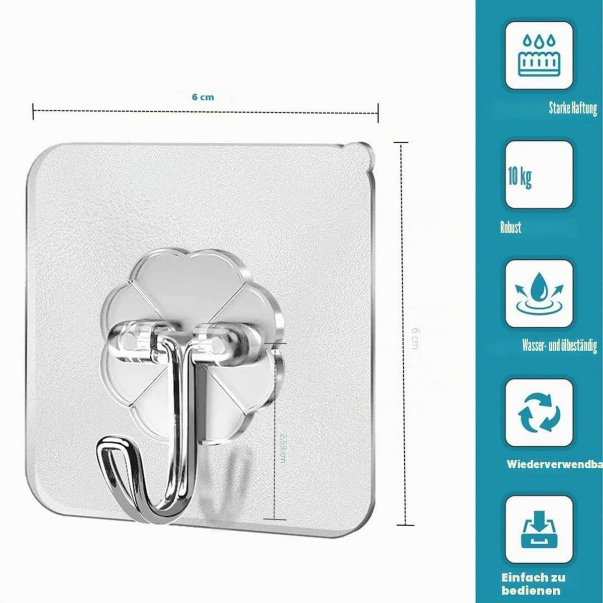 Selbstklebende Haken 25er-Pack – 10 kg Traglast