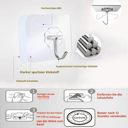 Selbstklebende Haken 25er-Pack – 10 kg Traglast