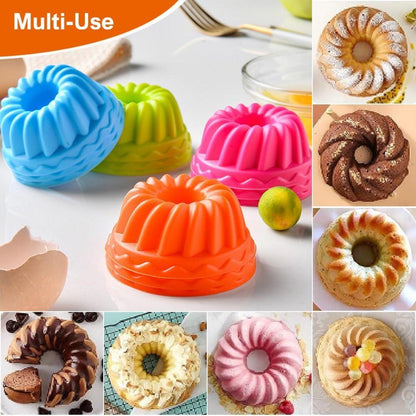 24er Mini Gugelhupfform Silikon Set BPA-frei für Kuchen