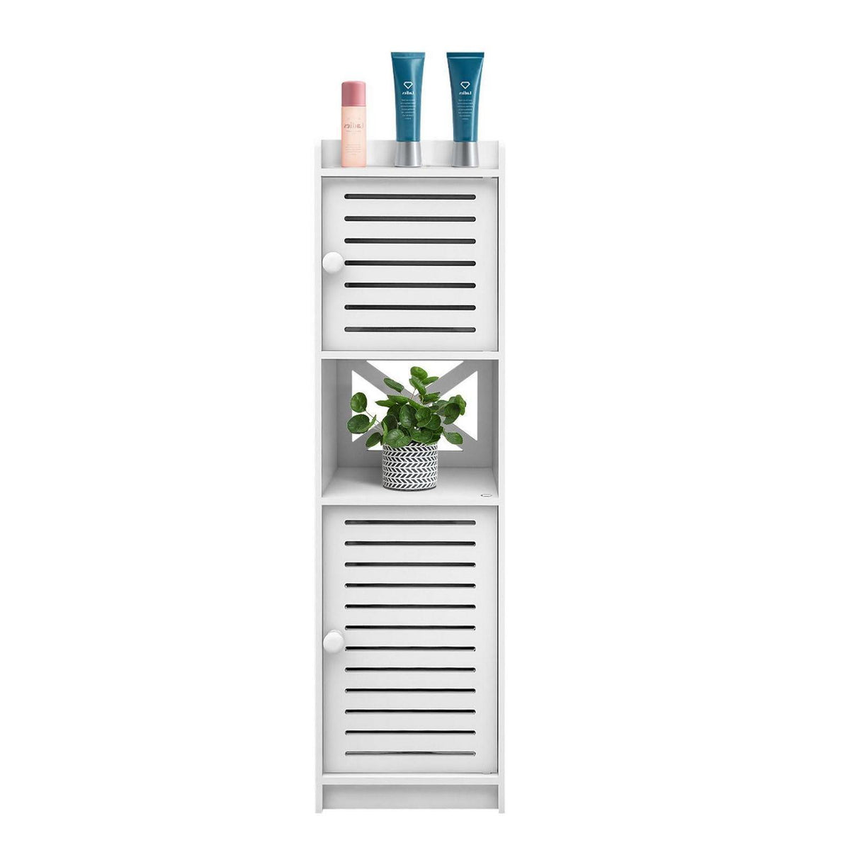 Schmaler Badezimmerschrank weiß 22x20x75cm