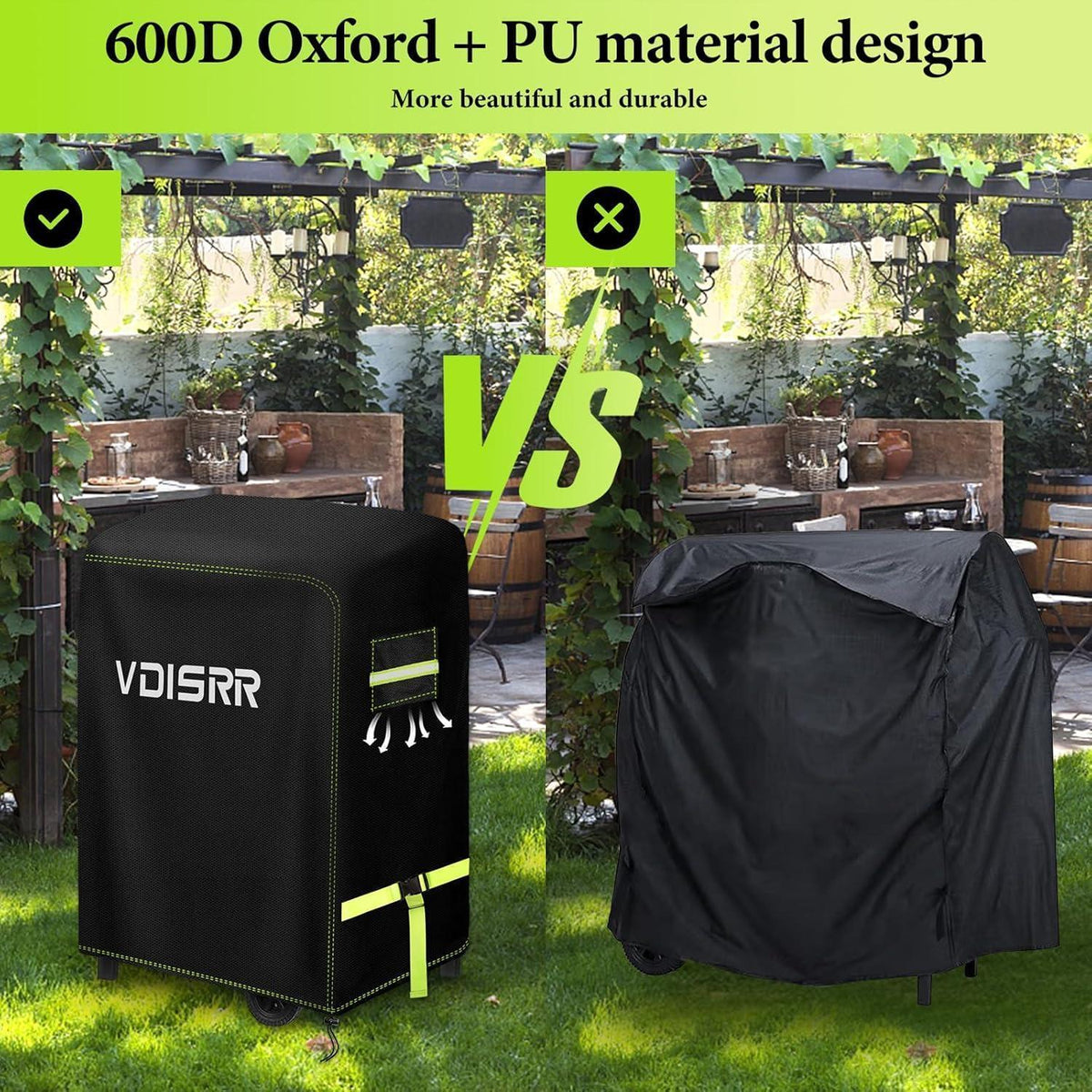 Schwere Grillabdeckung 600D Oxford wetterfest 90x70x110cm