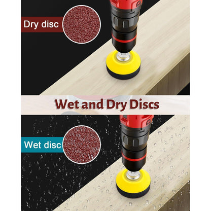 Schleifpapier Set 50mm Klett 80 Stück Körnung P40-320 mit Adapter