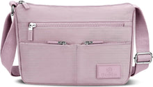 Umhängetasche Damen Mittelgroß Wasserdichte Nylon Crossbody Bag Lila