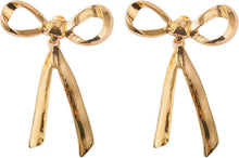 Goldene Lange Bogenohrringe für Damen - Festliche Schleifen Ohrringe