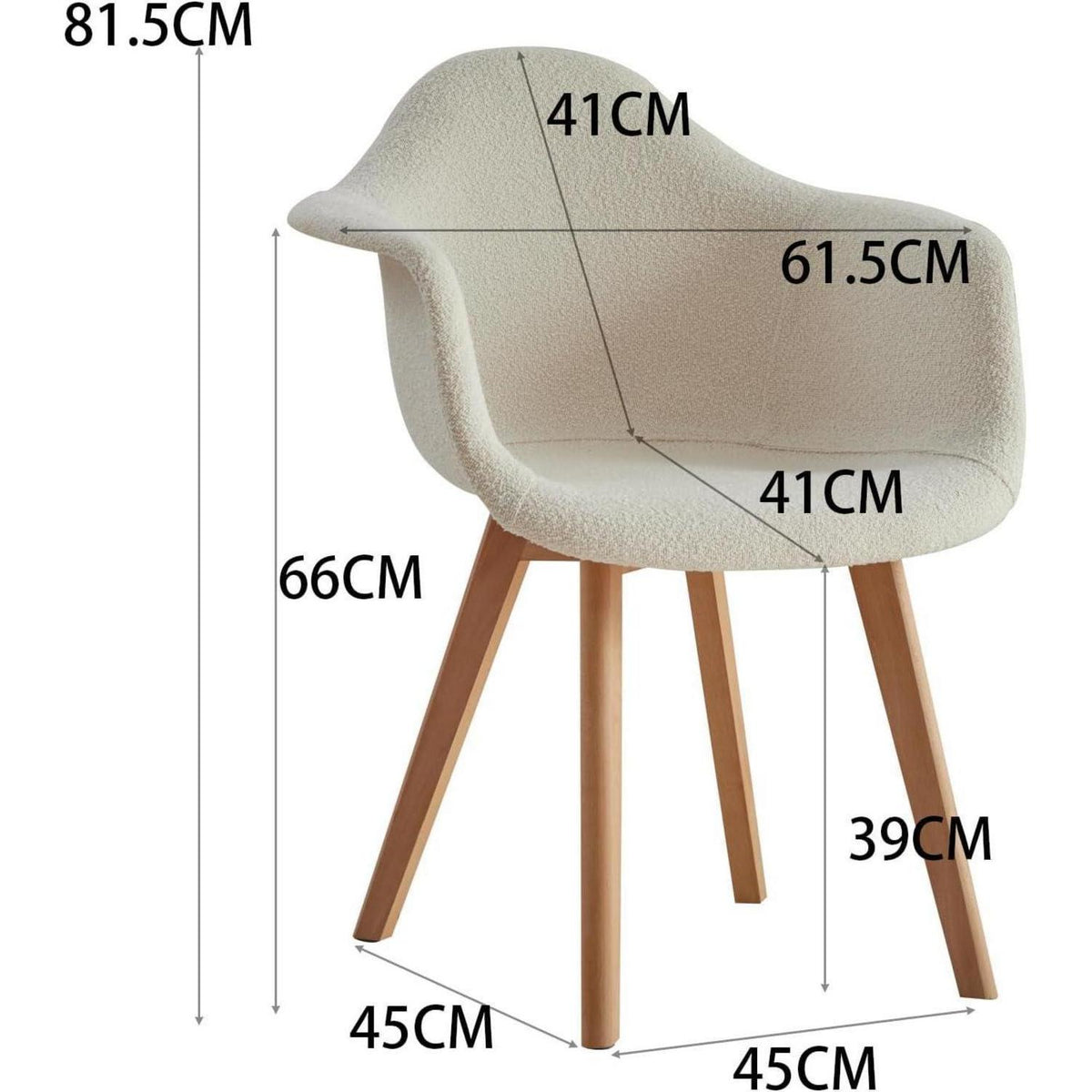 2 Esszimmerstühle im Vintage-Stil, Beige, Teddy-Samt