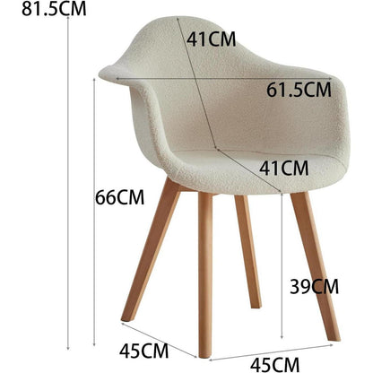 2 Esszimmerstühle im Vintage-Stil, Beige, Teddy-Samt