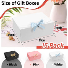 15 Stück Geschenkboxen Weiß 25CM x 20CM x 10CM Kraftpapier