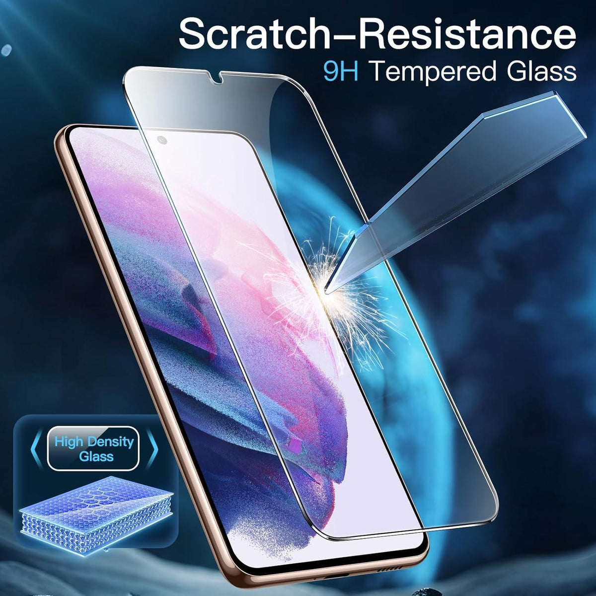 Schutzfolie für Samsung Galaxy S21 5G - 3er Pack gehärtetes Glas