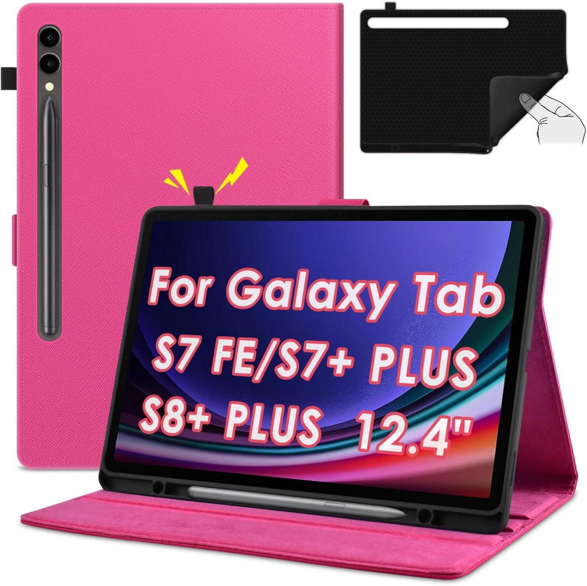 KATUMO Samsung Galaxy Tab S7 FE S8+ S7+ Plus 12.4 Zoll Hülle rot