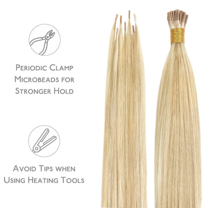 Echthaar Haarverlängerung I Tip Hellblond Highlights 55cm