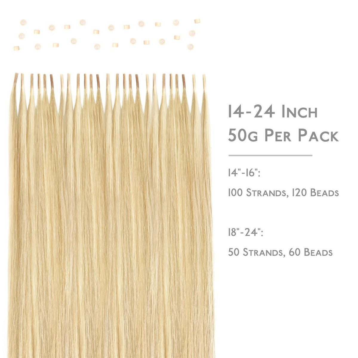 Echthaar Haarverlängerung I Tip Hellblond Highlights 45cm