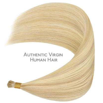 Echthaar Haarverlängerung I Tip Hellblond Highlights 45cm