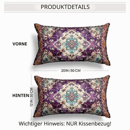 Boho Kissenbezüge 2er Set Samt 30x50 Lila Retro Ethno