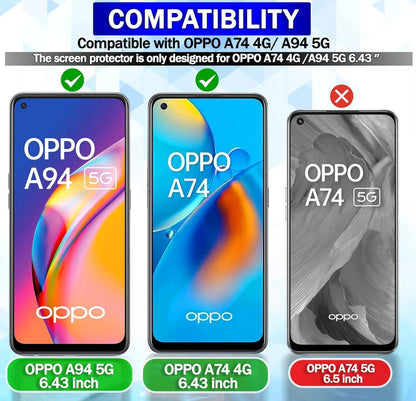 Panzerglas Oppo A74 4G A94 5G Displayschutzfolie 3 Stück