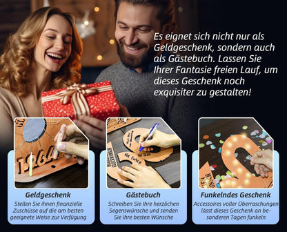 Originelles 40. Geburtstag Geschenk mit LED Lichterkette - Holz