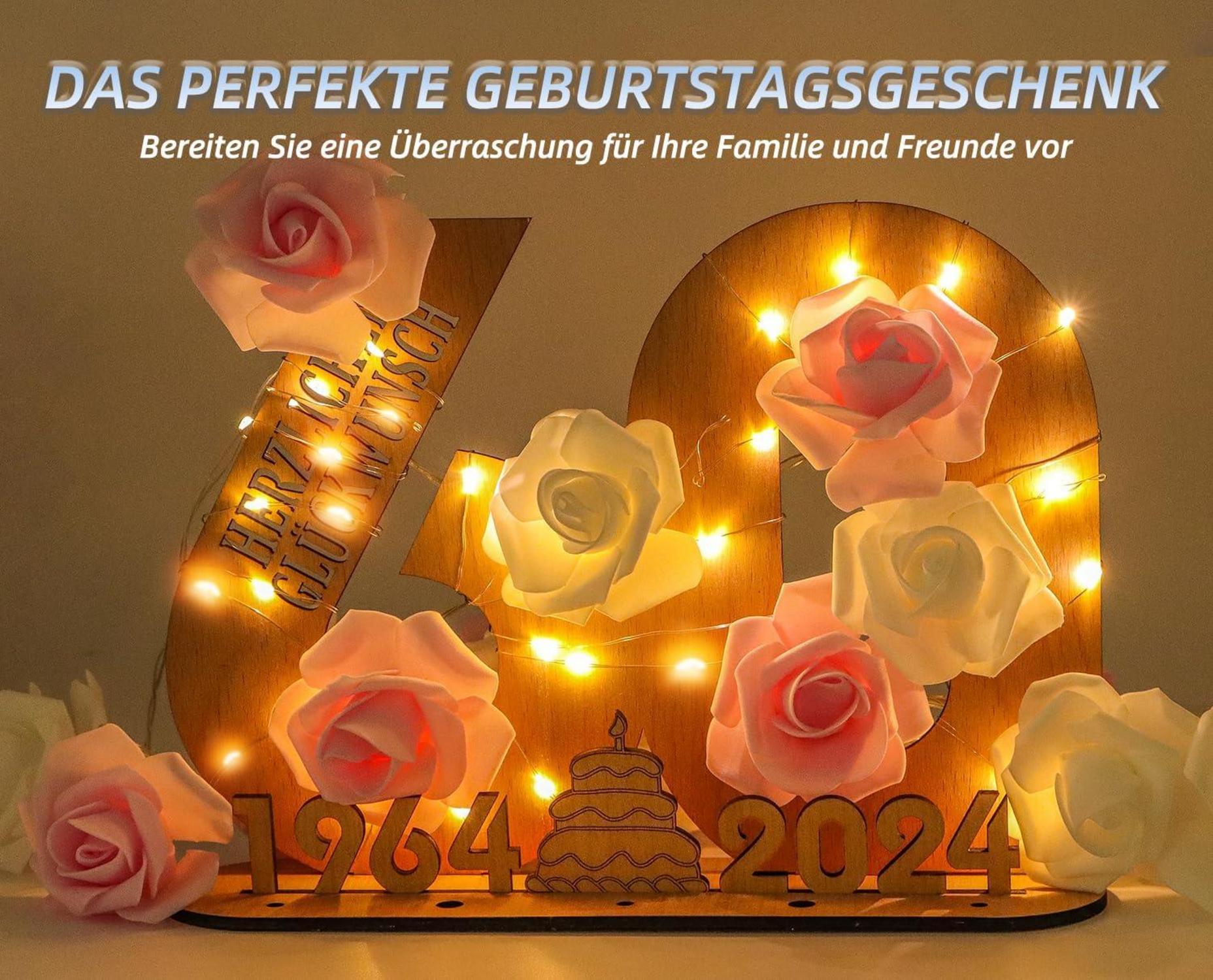 Personalisiertes Geldgeschenk 40 Geburtstag LED Gästebuch Holz-Schild