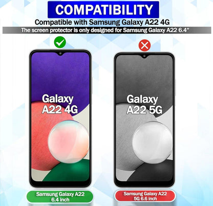 3x Panzerglas Displayschutz Samsung Galaxy A22 4G 0,33mm HD