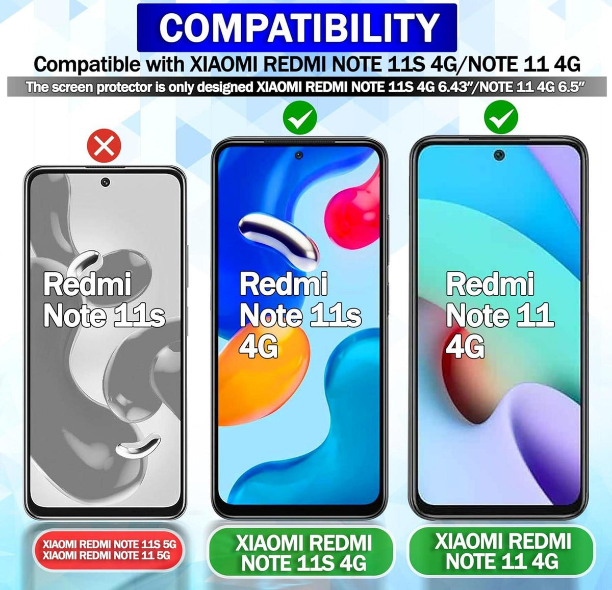 Panzerglas Displayschutzfolie Xiaomi Redmi Note 11 11S M4