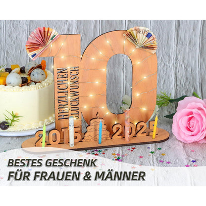 Personalisiertes 70. Geburtstag Geschenk mit LED