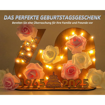 Personalisiertes 70. Geburtstag Geschenk mit LED