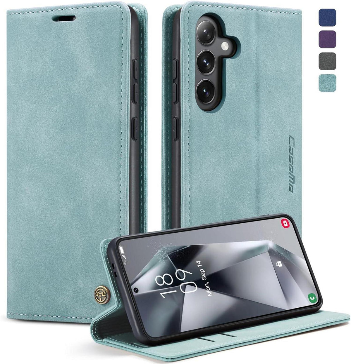 Samsung Galaxy S24 5G Hülle - Premium Leder Flip Case mit Magnet