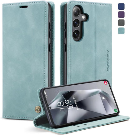 Samsung Galaxy S24 5G Hülle - Premium Leder Flip Case mit Magnet