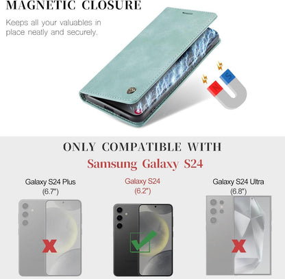 Samsung Galaxy S24 5G Handyhülle Premium Leder Klapphülle
