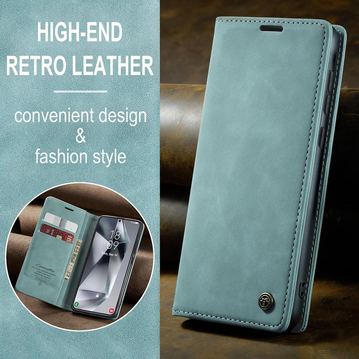 Handyhülle Samsung Galaxy S24 5G Leder Flip Case Standfunktion Tasche